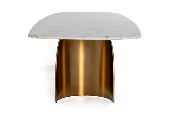 Modrest Reynold Glam Faux Marble & Gold Stainless Steel Dining Table Model VGGM-DT-1768