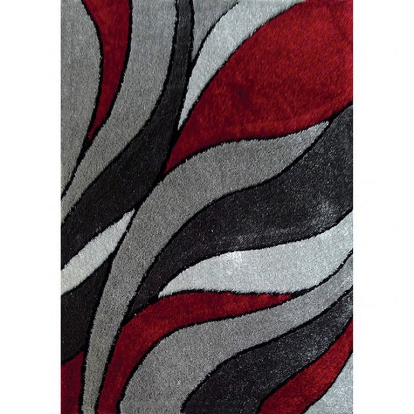 Furniture of America Caledon Gray/Red Contemporary Area Rug Model RG4138