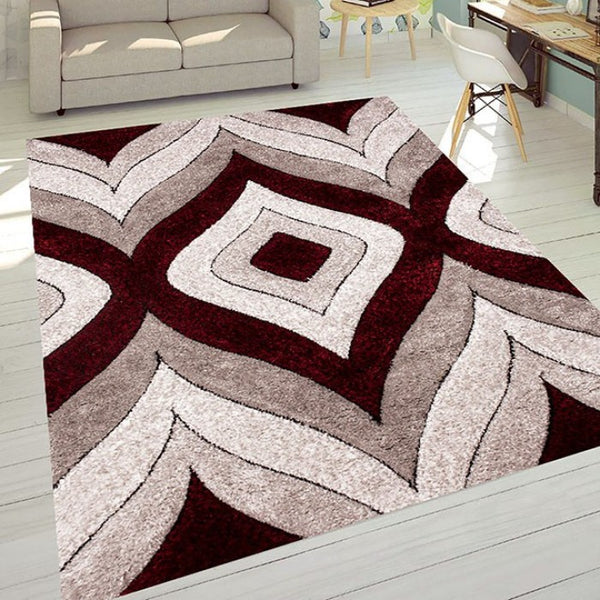Furniture of America Hepsiba Drop Wine Contemporary Area Rug Model RG4149