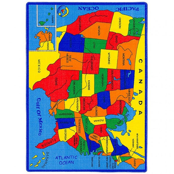 Furniture of America Abbey US Map Contemporary Area Rug Model RG5114