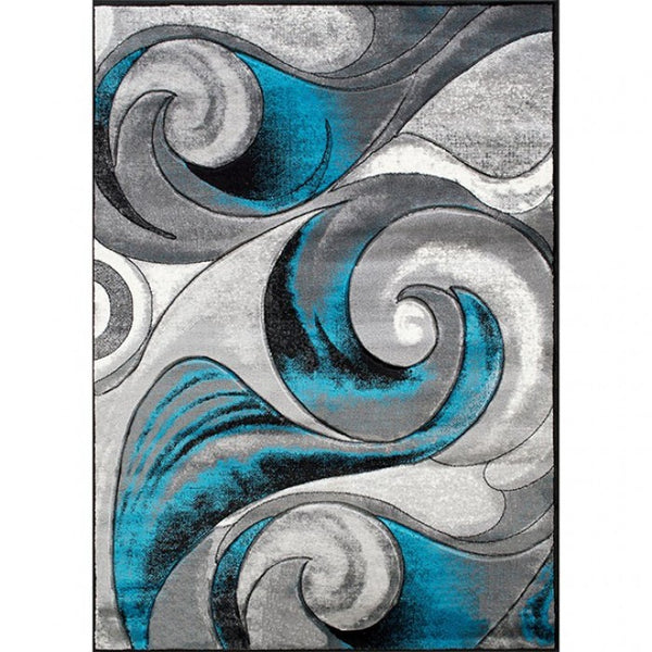 Furniture of America Niksar Turquoise Contemporary Area Rug Model RG5223