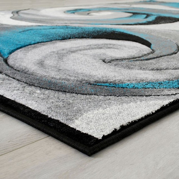 Furniture of America Niksar Turquoise Contemporary Area Rug Model RG5223
