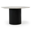 Modrest Rivas Modern White Marble & Black Hex Dining Table Model VGNR-NI90201