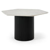 Modrest Rivas Modern White Marble & Black Hex Dining Table Model VGNR-NI90201