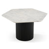 Modrest Rivas Modern White Marble & Black Hex Dining Table Model VGNR-NI90201