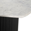 Modrest Rivas Modern White Marble & Black Hex Dining Table Model VGNR-NI90201