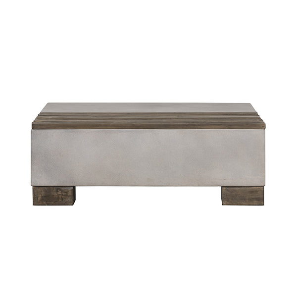 Modrest Delaware Modern Concrete & Acacia Square Coffee Table Model VGLBRIVI-CF85-01