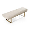 Modrest Robles Modern Beige Fabric & Antique Brass Dining Bench Model VGGA-GA-8687BE-BGE