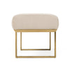 Robles Modern Beige Fabric + Antique Brass Dining Bench
