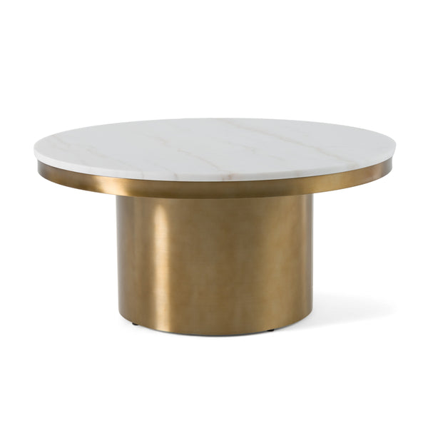 Modrest Rocky Glam White & Gold Coffee Table Model VGGMM-CT-1360A