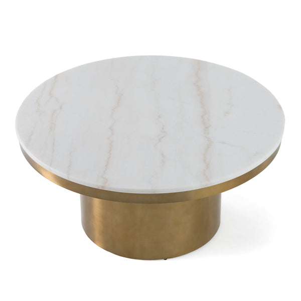 Modrest Rocky Glam White & Gold Coffee Table Model VGGMM-CT-1360A