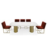 Modrest Rocky Glam White Marble & Brush Gold Large Dining Table Model VGGMM-DT-1360C