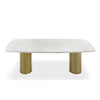 Modrest Rocky Glam White Marble & Brush Gold Large Dining Table Model VGGMM-DT-1360C