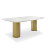 Modrest Rocky Glam White Marble & Brush Gold Large Dining Table Model VGGMM-DT-1360C