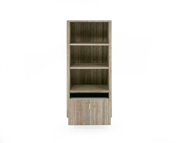 Nova Domus Roma Modern Faux Travertine & Gold Bookcase Model VGAN-ROMA-BOOK