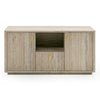 Roma Modern Faux Travertine + Gold File Cabinet