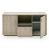 Roma Modern Faux Travertine + Gold File Cabinet