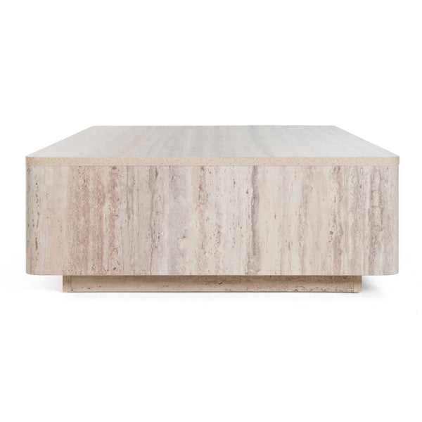 Nova Domus Roma Modern Faux Travertine Rectangular Coffee Table Model VGAN-ROMA-CT