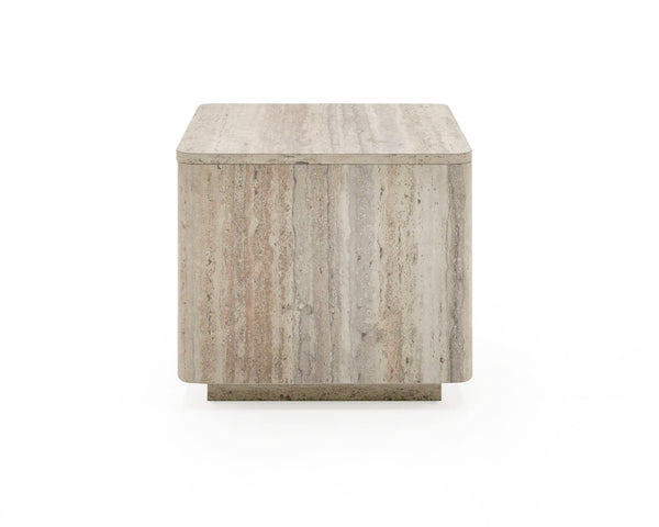 Nova Domus Roma Modern Faux Travertine Square End Table Model VGAN-ROMA-ET