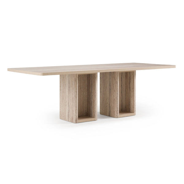 Nova Domus Roma Modern Travertine Rectangular Dining Table Model VGAN-ROMA-DT