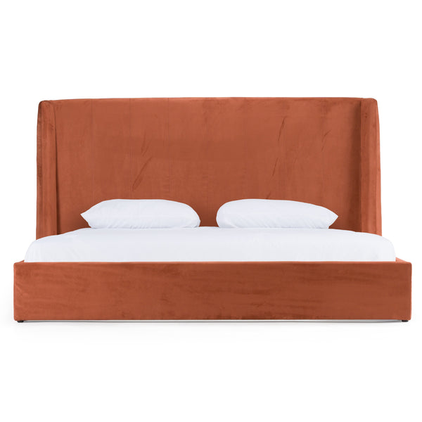 Modrest Roma Modern Burnt Orange Microfiber Upholstered Bed Model VGVCBD2305-BORG