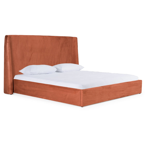 Modrest Roma Modern Burnt Orange Microfiber Upholstered Bed Model VGVCBD2305-BORG