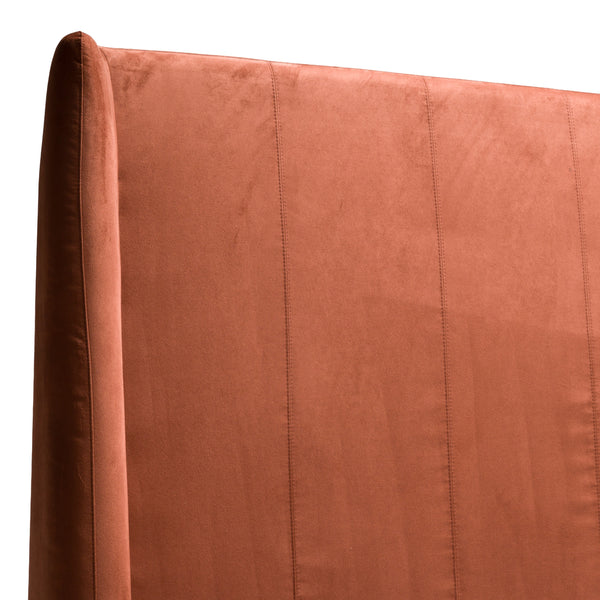 Modrest Roma Modern Burnt Orange Microfiber Upholstered Bed Model VGVCBD2305-BORG