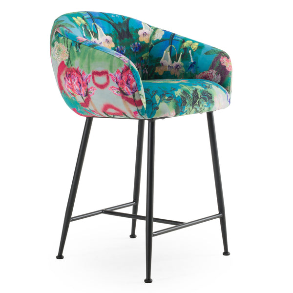 Roxann Modern Counter Stool in Funky Velvet