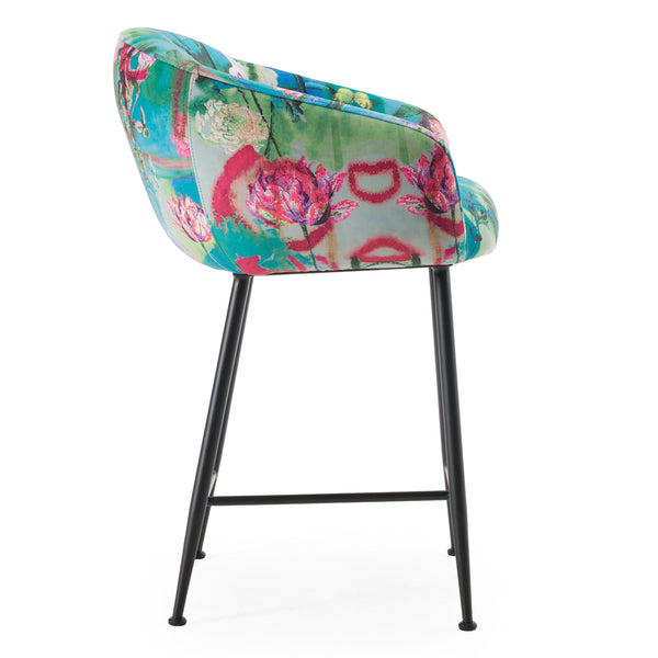 Roxann Modern Counter Stool in Funky Velvet