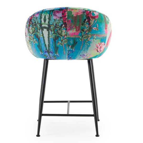 Roxann Modern Counter Stool in Funky Velvet