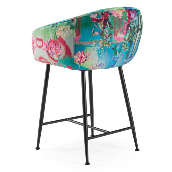 Roxann Modern Counter Stool in Funky Velvet