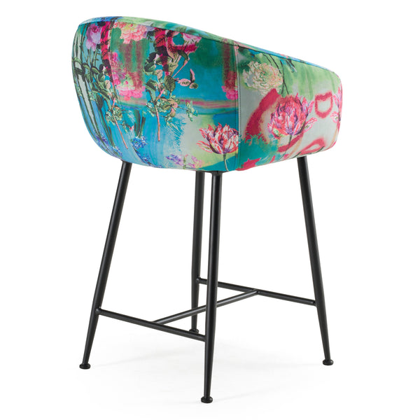 Modrest Roxann Modern Counter Stool In Funky Velvet Model VGEU-MC-9292CH-A-C-BS