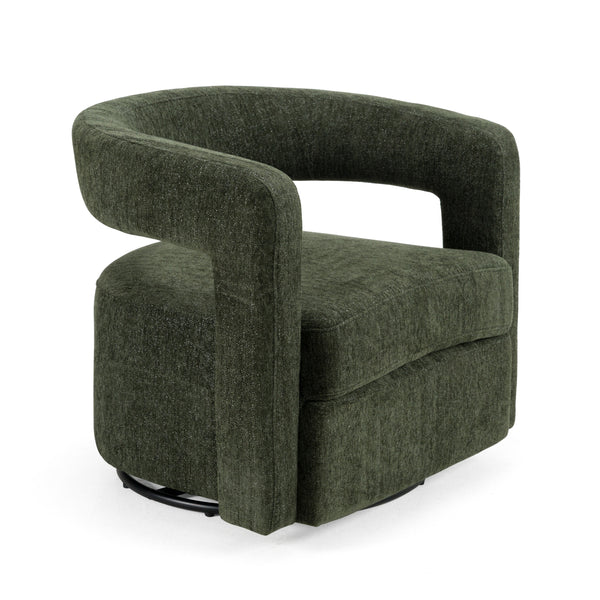 Modrest Ryan Modern Olive Green Fabric Swivel Accent Chair Model VGDW-DS1018-GRY