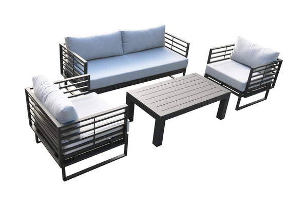 Renava Wharf Outdoor Grey & Black Sofa Set Model VGGES0273