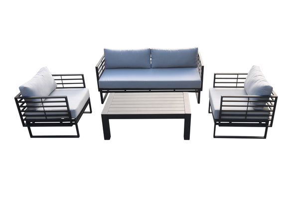 Renava Wharf Outdoor Grey & Black Sofa Set Model VGGES0273