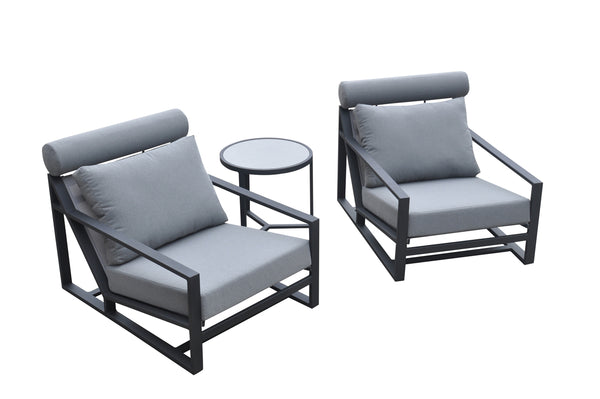 Renava Boardwalk Outdoor Grey Lounge Chair Set Model VGGES0278-GRY