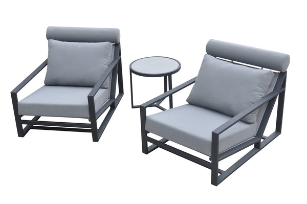 Renava Boardwalk Outdoor Grey Lounge Chair Set Model VGGES0278-GRY
