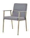Modrest Sabri Contemporary Grey & Antique Brass Arm Dining Chair Model VGGAGA-6580CH-GRY