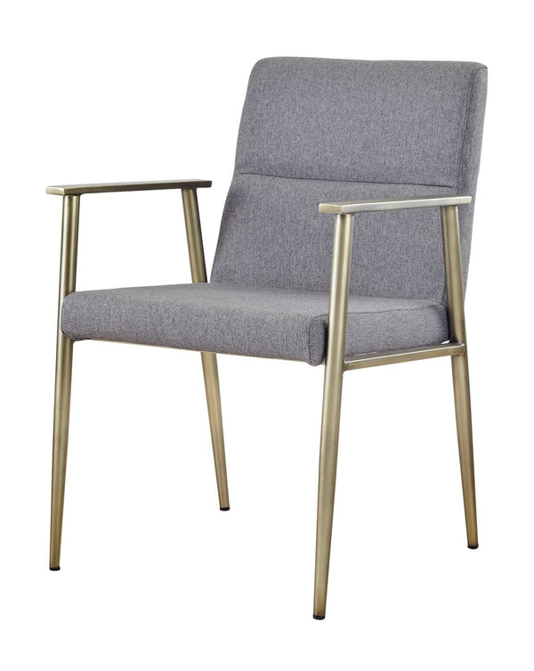Modrest Sabri Contemporary Grey & Antique Brass Arm Dining Chair Model VGGAGA-6580CH-GRY