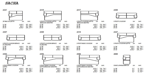 Lamod Italia Sacha Modern Black Leather Reversible Sectional Sofa Bed With Storage Model VGNTSACHA-BLK