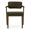 Sacks Mid-Century Modern Green Fabric + Walnut Dining Chair