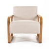 Modrest Sada Mid Century Modern Beige Linen & Chestnut Accent Chair Model VGRH-RHS-AZHT04