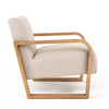 Modrest Sada Mid Century Modern Beige Linen & Chestnut Accent Chair Model VGRH-RHS-AZHT04