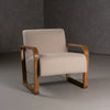 Modrest Sada Mid Century Modern Beige Linen & Chestnut Accent Chair Model VGRH-RHS-AZHT04