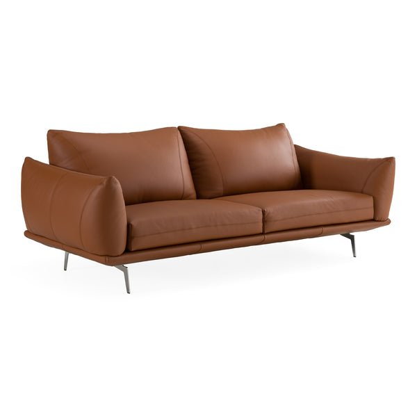 Saint Tropez Modern Italian Cognac Leather Sofa