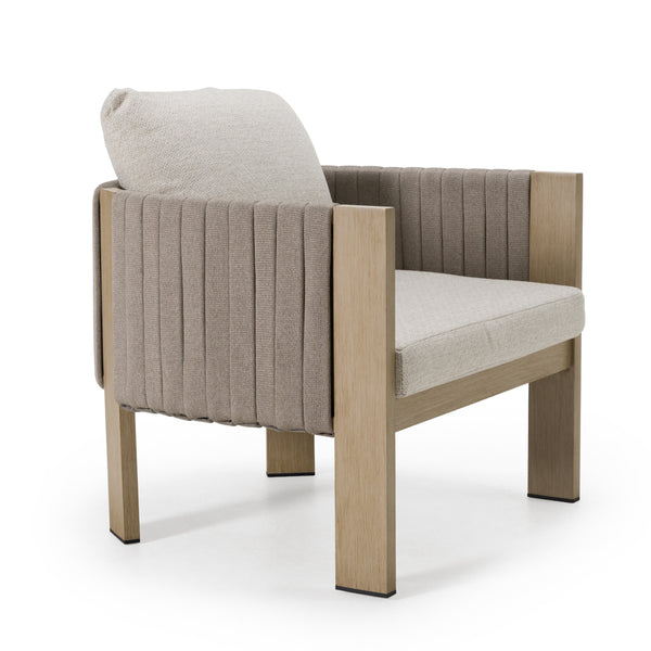 Renava Salvora Outdoor Beige Fabric & Grey Rope Chair Model VGVK-WT275-1U-BGE