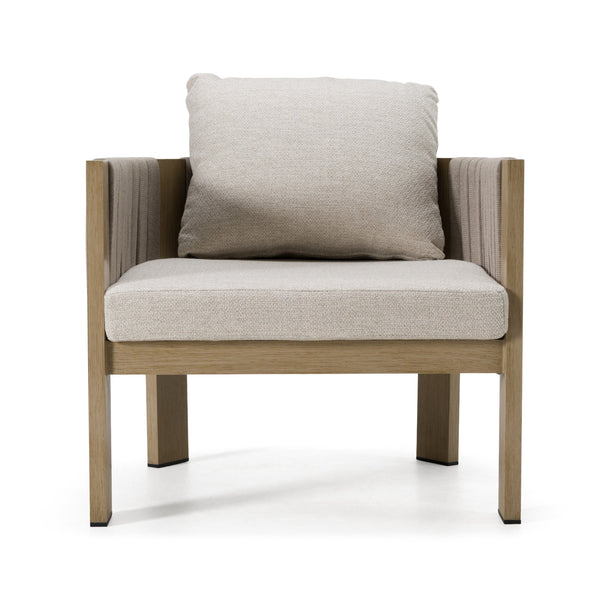 Renava Salvora Outdoor Beige Fabric & Grey Rope Chair Model VGVK-WT275-1U-BGE