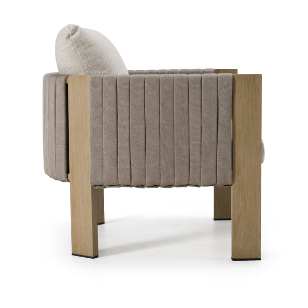 Renava Salvora Outdoor Beige Fabric & Grey Rope Chair Model VGVK-WT275-1U-BGE