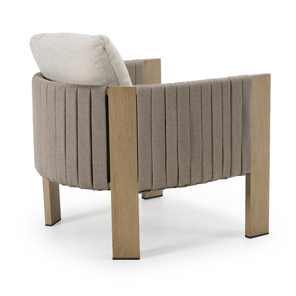 Renava Salvora Outdoor Beige Fabric & Grey Rope Chair Model VGVK-WT275-1U-BGE