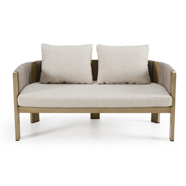 Renava Salvora Outdoor Beige Fabric & Grey Rope Loveseat Model VGVK-WT275-2U-BGE